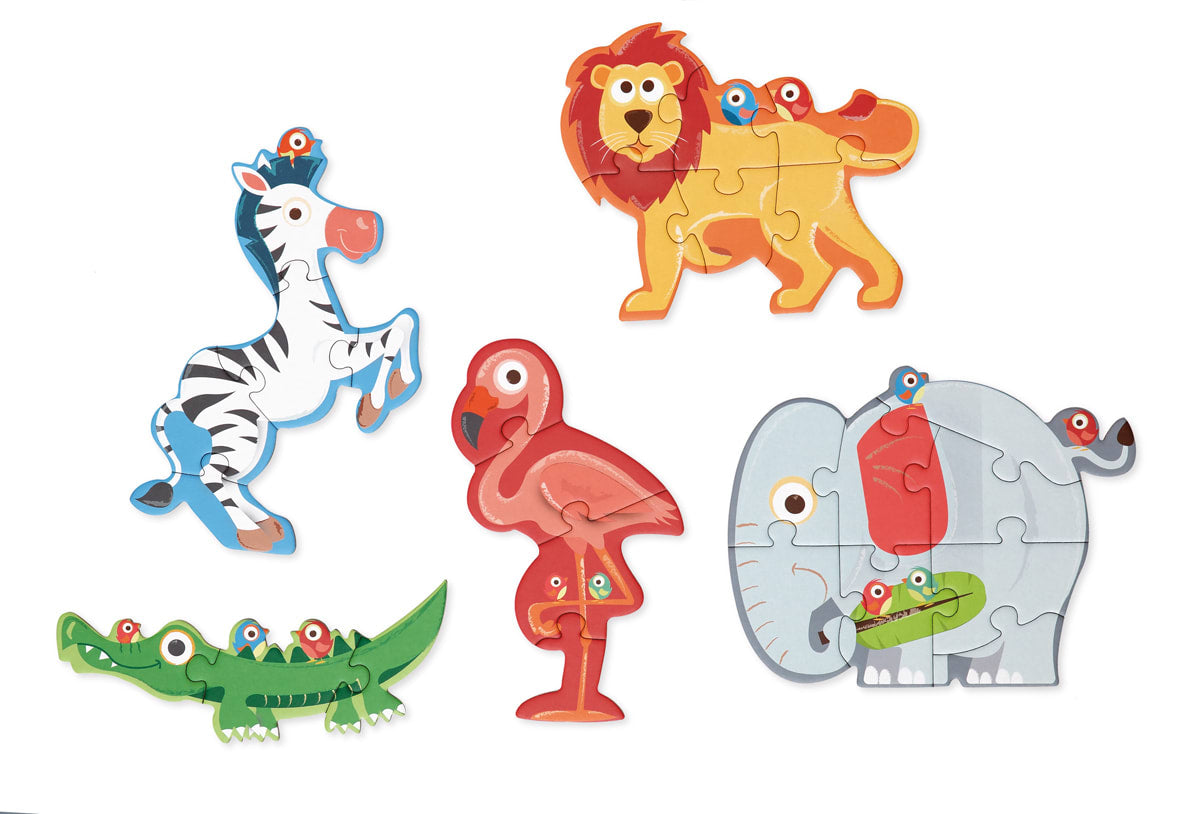 PUZZLE PROGRESIVO SAFARI, 5 PUZZLES | Cocolilo