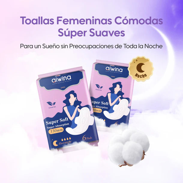 Toallas Femeninas Nocturna 330mm 6 pcs | Aiwina/Aiwibi