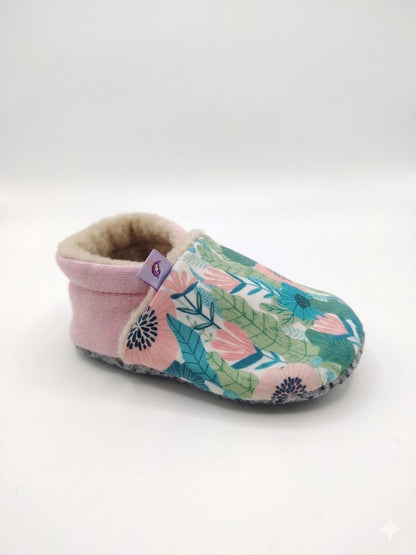 Pantufla Antideslizante rosadas flores