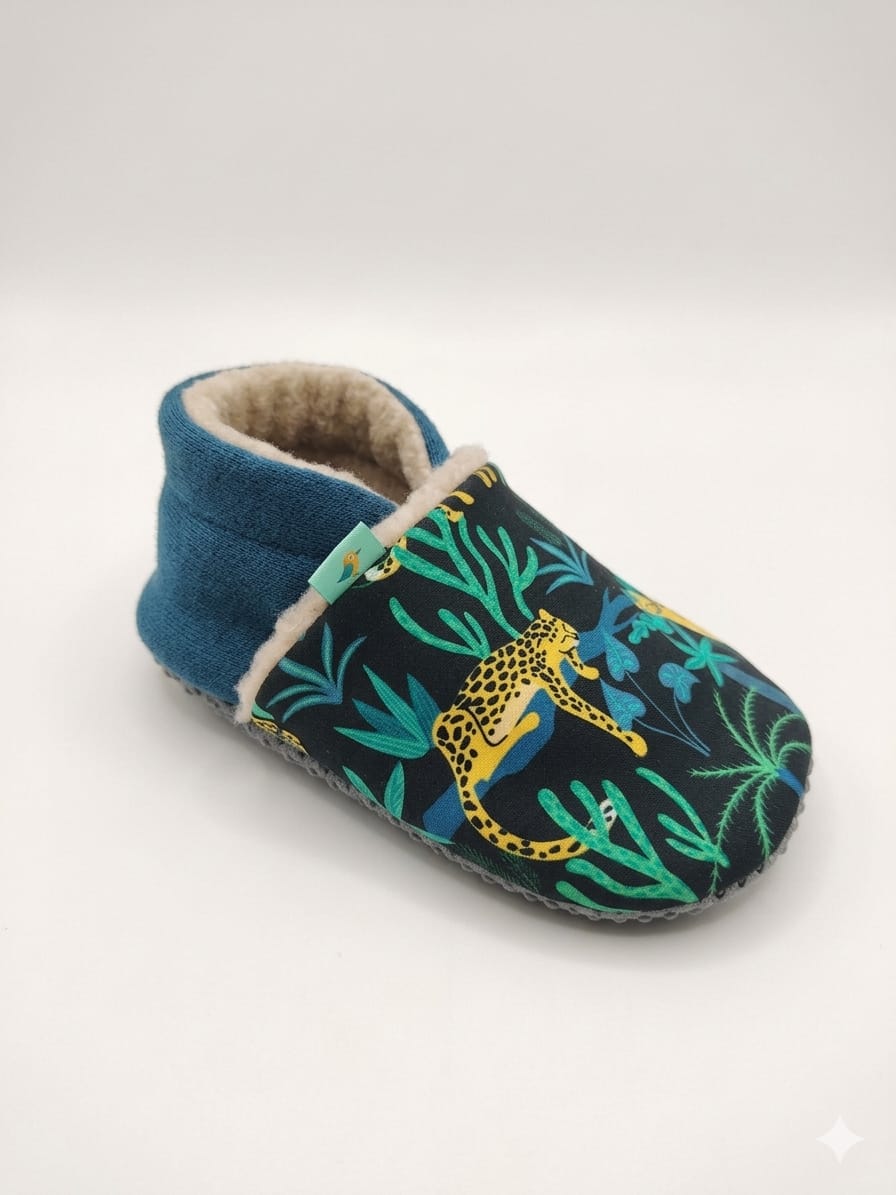Pantufla antideslizante Azul selva
