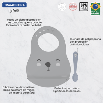 Set babero + cuchara Tramontina