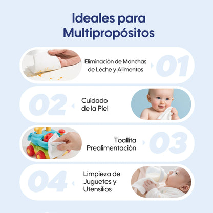 Toallitas húmedas para bebés 99,91% de agua | Aiwibi