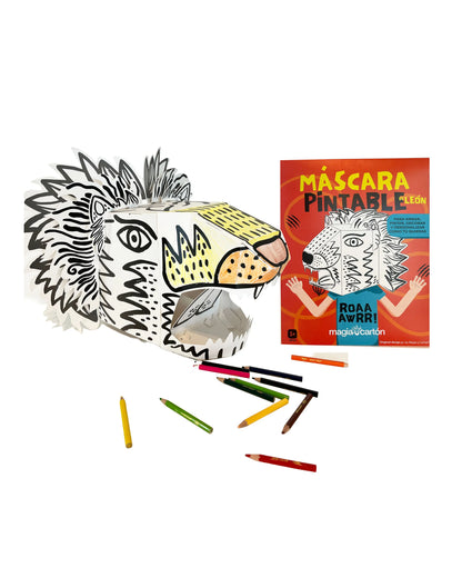 Máscara Pintable de León | Magia y Carton