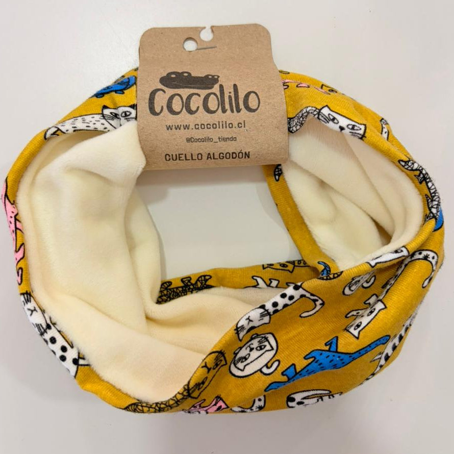 Cuello Gatos Amarillo c/forro