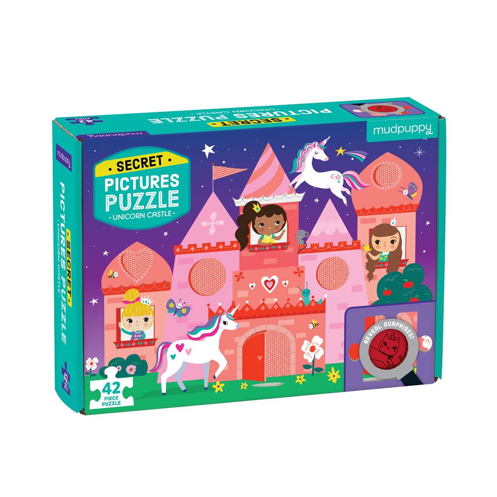 PUZZLE 42PCS CON DIBUJOS SECRETOS, CASTILLO UNICORNIO | Cocolilo