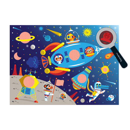 PUZZLE 42PCS CON DUBUJOS SECRETOS, ESPACIO EXTERIOR | Cocolilo